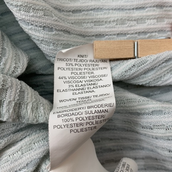 Lucky Brand babydoll baby blue embroidered boho top XS - Picture 9 of 10